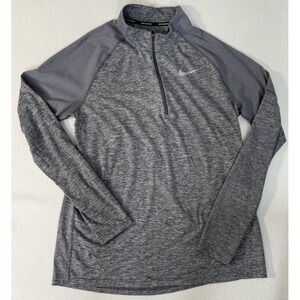Nike Running Dri-FIT Pullover Men's L Grey 1/4 Zip Running Long Sleeve